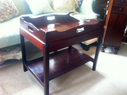 George III Mahogany Butlers Tray on Stand / Coffee Table / Side Table