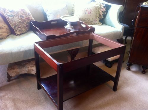 fig 3. George III mahogany butlers tray on stand / coffee table / side table