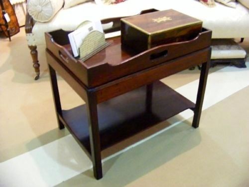 fig 4. George III mahogany butlers tray on stand / coffee table / side table