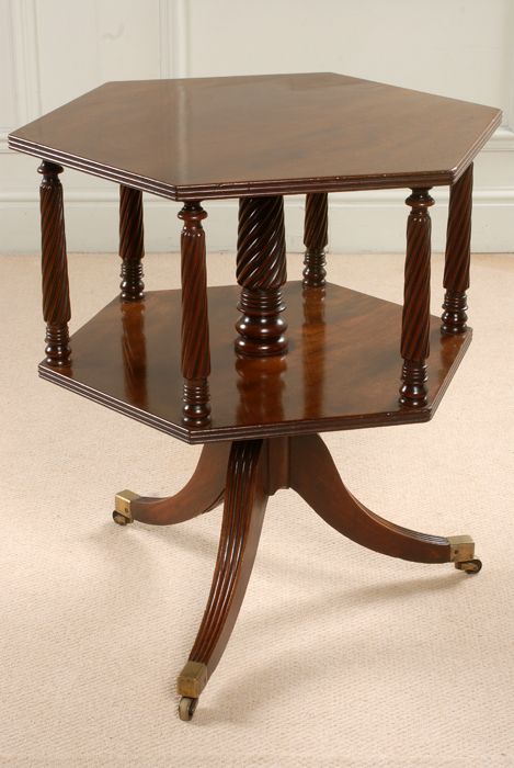 Rare George III Mahogany Hexagonal Dumb Waiter