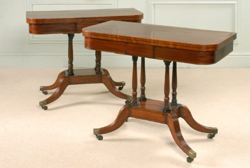 Impressive Pair of George III Mahogany Card Tables
