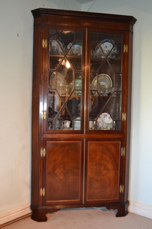 Sheraton Mahogany Double Corner Cupboard