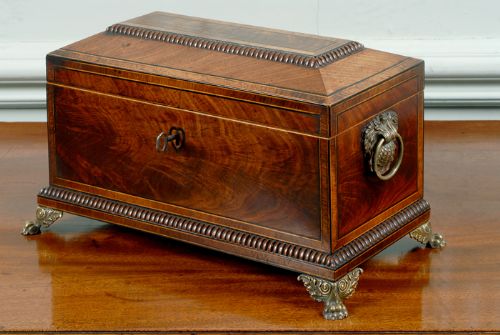 Superb Regency Mahogany Tea Caddy