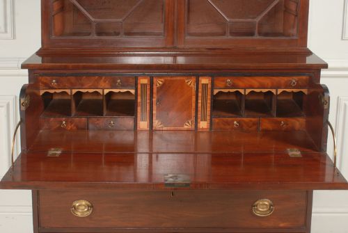 fig 2. George III Sheraton mahogany secretaire bookcase. C.1785