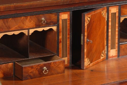 fig 4. George III Sheraton mahogany secretaire bookcase. C.1785