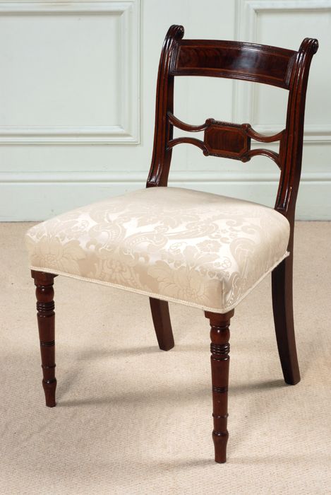 fig 2.  fine early regency set of eight mahogany dining chairs. C.1810 six singles and two carver chairs.