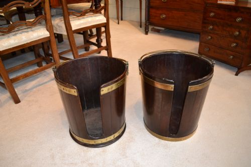 A Matched Pair of Early George III Period Peat Buckets