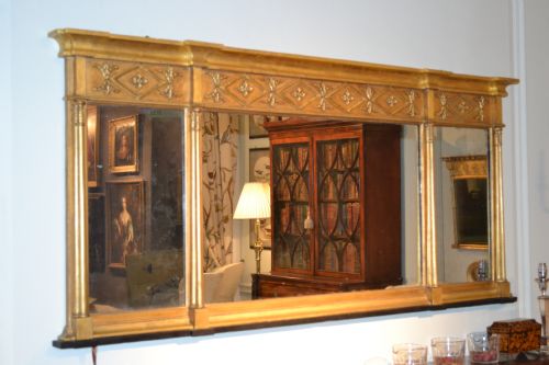 fig 1. Superb  Regency overmantel triple mirror c.1810