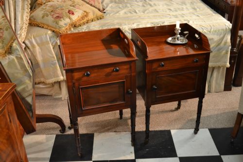 fig 1. Pair of Regency mahogany bedside cupboards