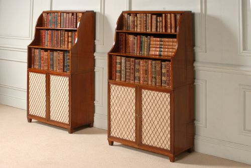 fig 1. Pair of Sheraton mahogany bookcases