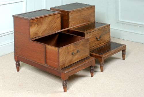 fig 1. Matched pair of George III mahogany library steps.