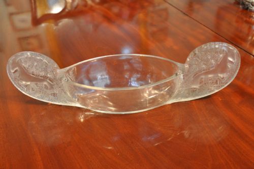 Rare ' Rene Lalique' Fine Glass Jardiniere Charger with Gazelles.