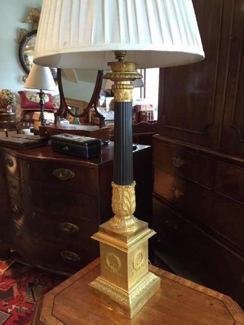 FINE FRENCH EMPIRE ORMOLU AND GILT METAL EMPIRE LAMP - ADDITIONAL PHOTO 1