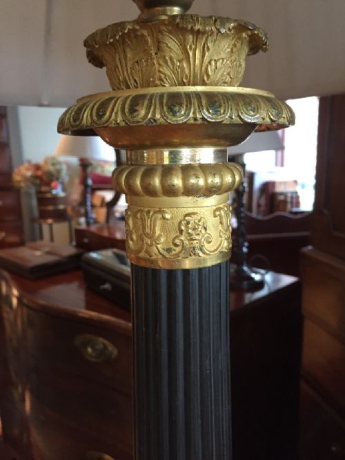 FINE FRENCH EMPIRE ORMOLU AND GILT METAL EMPIRE LAMP - ADDITIONAL PHOTO 2