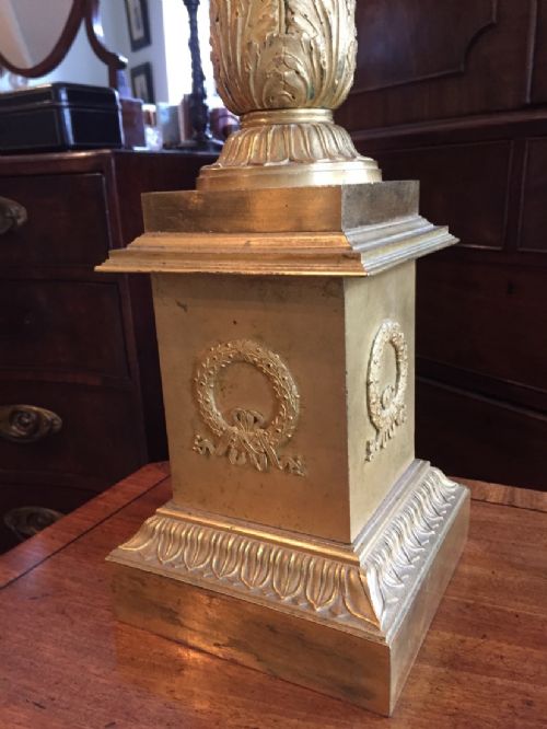FINE FRENCH EMPIRE ORMOLU AND GILT METAL EMPIRE LAMP - ADDITIONAL PHOTO 3