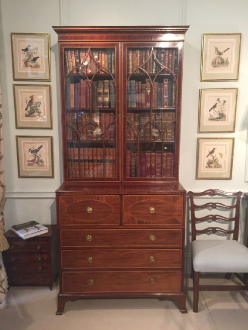 fig 1. Impressive Sheraton secretaire bookcase C.1780