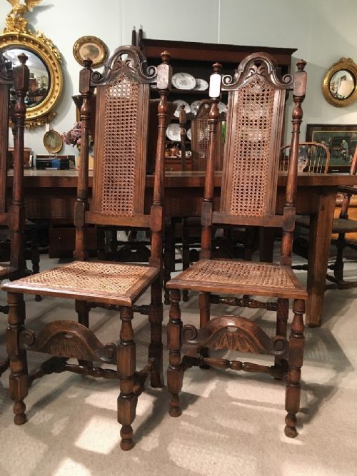 GOOD SET OF 8 17TH CENTURY STYLE OAK CHAIRS - ADDITIONAL PHOTO 3