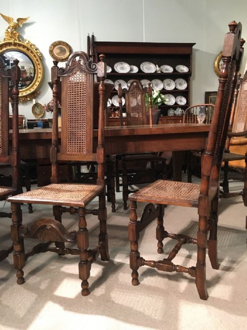 GOOD SET OF 8 17TH CENTURY STYLE OAK CHAIRS - ADDITIONAL PHOTO 5