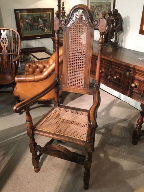 GOOD SET OF 8 17TH CENTURY STYLE OAK CHAIRS - ADDITIONAL PHOTO 6