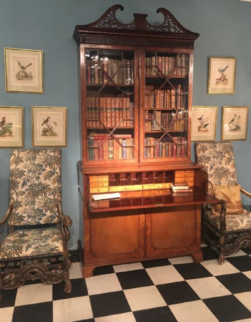 fig 1. 18th century George III Chippendale secretaire bookcase