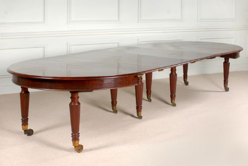 Regency mahogany demi lune ended extending dining table attributed to Gillows