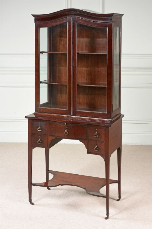 A BEAUTIFUL SMALL GLAZED CABINET ON STAND - ADDITIONAL PHOTO 2