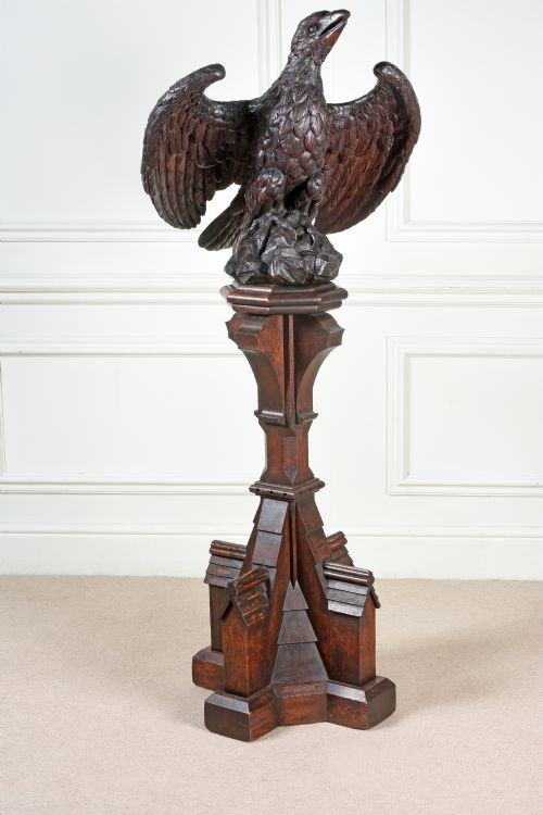 Rare Gothic Carved Eagle Lecturn