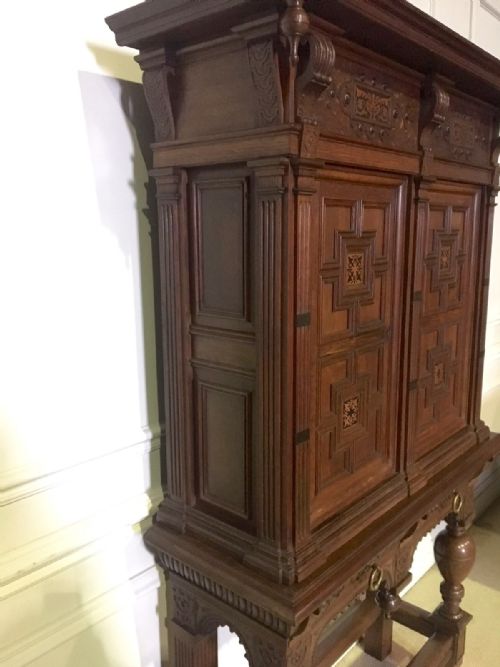 RARE ARTS AND CRAFTS AESTHETIC MOVEMENT OAK CABINET ON STAND BY BRUCE TALBERT ATTRIBUTED TO GILLOWS - ADDITIONAL PHOTO 1