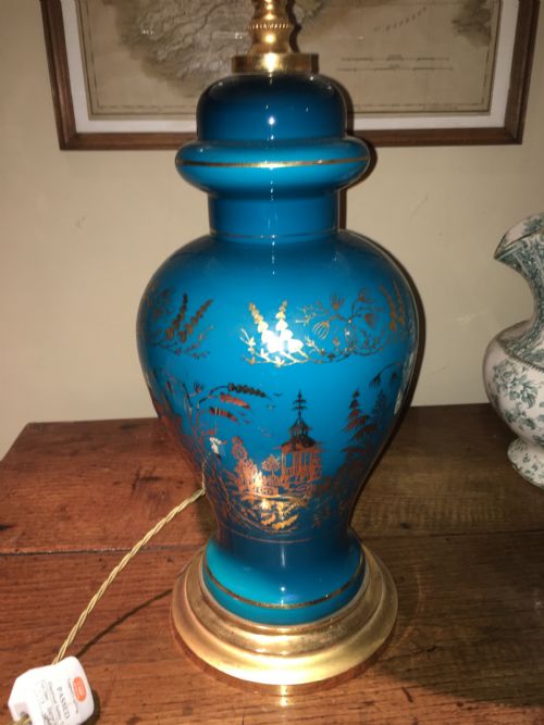 fig 1. A Fabulous glazed turquoise chinoiserie table lamp
