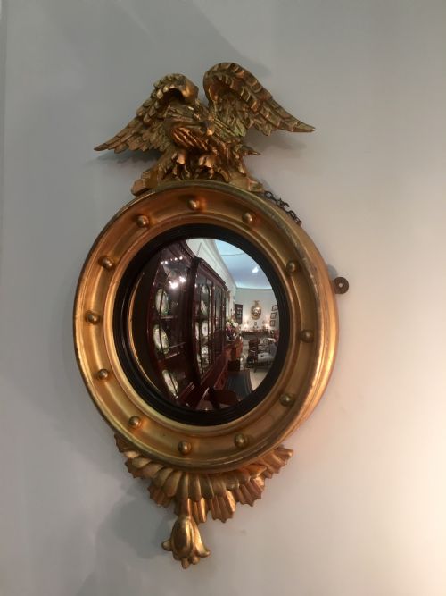antique convex mirror - CATEGORY: ANTIQUE MIRRORS - DATED 19TH CENTURY