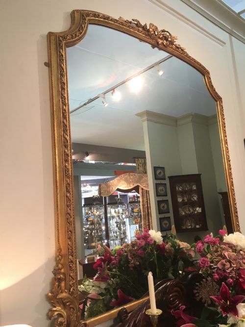 LARGE 19TH CENTURY DECORATIVE OVERMANTEL MIRROR - ADDITIONAL PHOTO 3