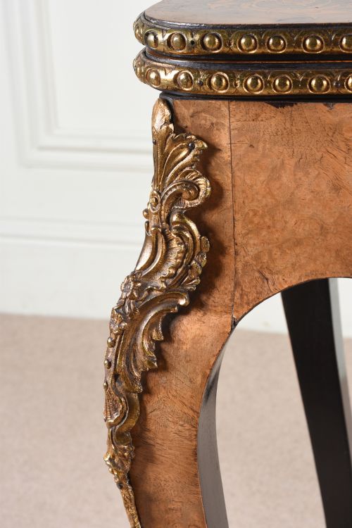 A STUNNING FRENCH WALNUT MARQUETRY CARD TABLE C1880 - ADDITIONAL PHOTO 3