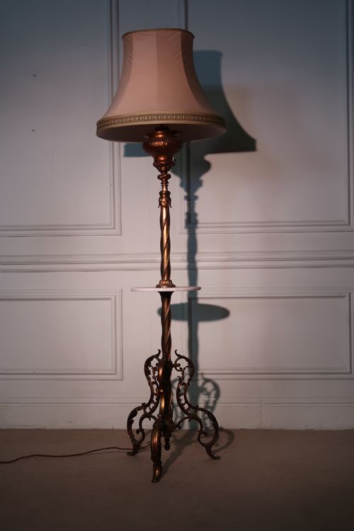 An Impressive Gilt Bronzed Telescopic Standard Lamp