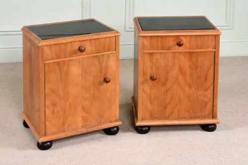 Fabulous Pair of Art Deco Satinbirch Bedside Cupboards