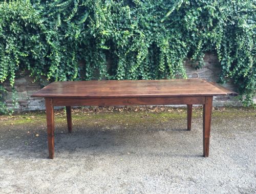 18th Century French Farmhouse Table with Sliding Breadboard End and Long Drawer in Excellent Condition.