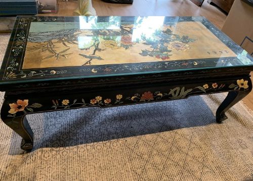 fig 1. Superb chinoiserie coffee table in excellent condition.