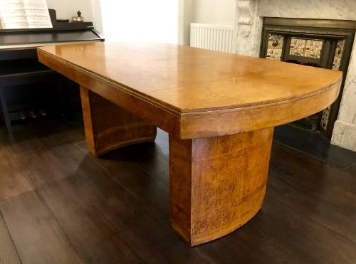 fig 2. Fine quality Art Deco birds eye maple cloud dining table in excellent condition.