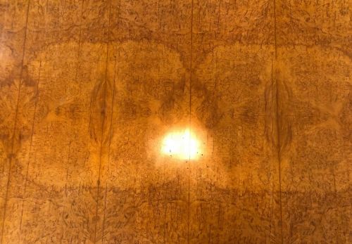 fig 3. Fine quality Art Deco birds eye maple cloud dining table in excellent condition.