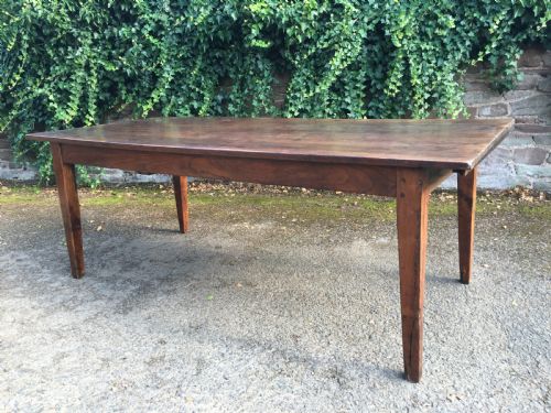 fig 2. 18th century French farmhouse table with sliding breadboard end and long drawer in excellent condition.