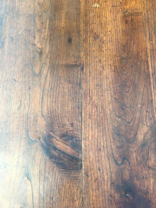fig 5. 18th century French farmhouse table with sliding breadboard end and long drawer in excellent condition.