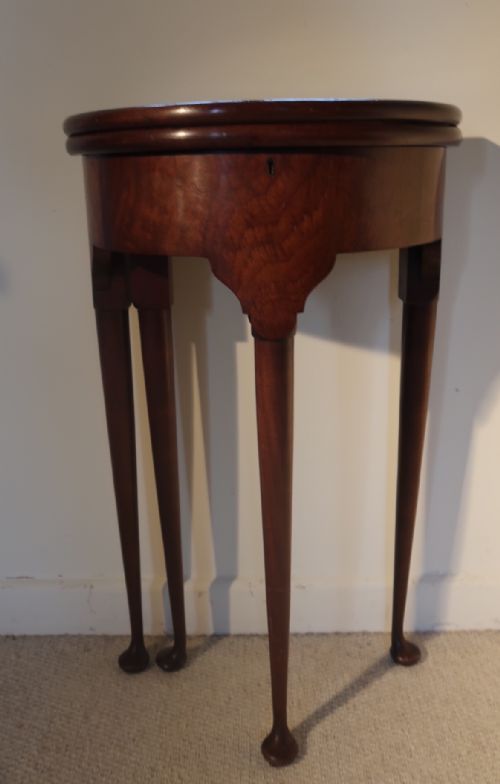 fig 3. George II style small Demi lune table in excellent condition