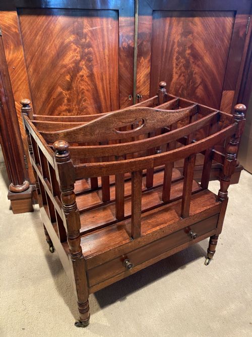 GEORGE III MAHOGANY CANTERBURY WITH DRAWER - ADDITIONAL PHOTO 1