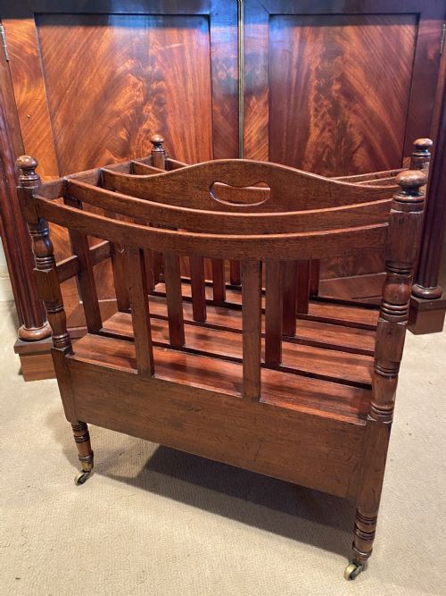 GEORGE III MAHOGANY CANTERBURY WITH DRAWER - ADDITIONAL PHOTO 3