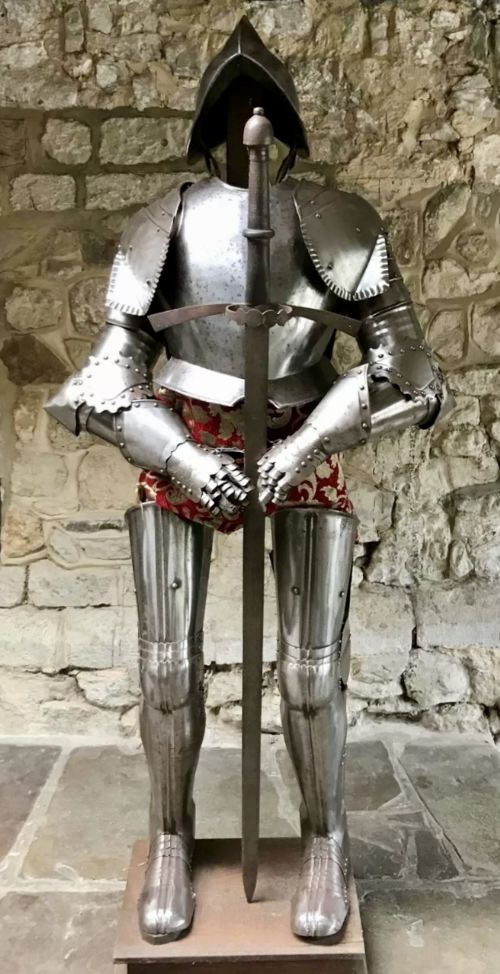 Impressive 18th Century Suit of Armour with Helmet & Sword