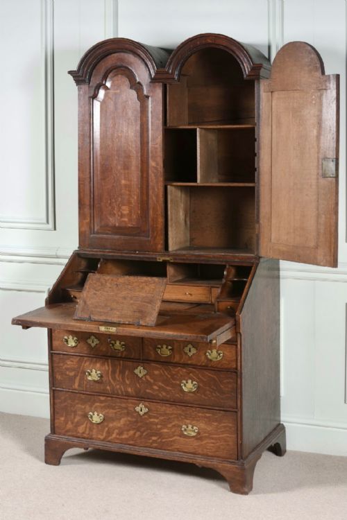 IMPRESSIVE GEORGE 1ST DOME TOP BUREAU CABINET C1720 - ADDITIONAL PHOTO 9