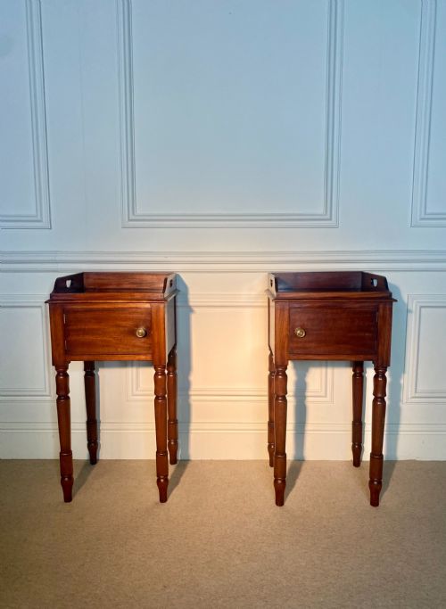 Good Pair of Tray Top Bedside Cupboards