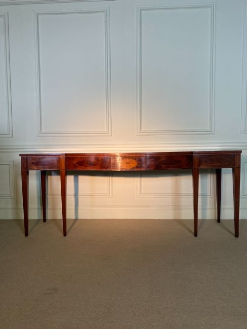 GEORGE III SHERATON BOW FRONTED SERVING TABLE SIDEBOARD - ADDITIONAL PHOTO 9