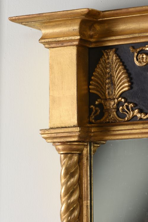 A FINE EARLY REGENCY WATER GILDED PIER GLASS MIRROR WITH DECORATIVE WELL CARVED ACANTHUS LEAF FREEZE - ADDITIONAL PHOTO 1