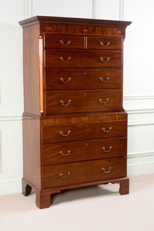A Lovely George III Sheraton Chest on Chest / Tallboy in Excellent Condition