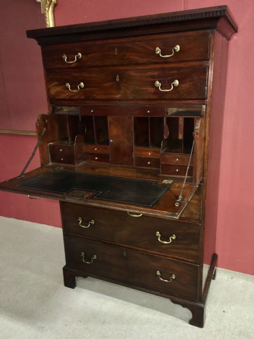 18TH CENTURY GEORGE III CHIPPENDALE PERIOD SECRETAIRE TALLBOY C1775 - ADDITIONAL PHOTO 8